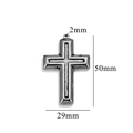 Retro stainless steel cross pendant in dark gray finish with 50mm height measurement - Style 7
