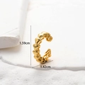 Macro shot of gold zircon butterfly ear cuff with 1.59cm by 1.42cm size dimensions - 4# Golden (Geometric 3D Units)