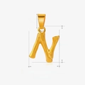 Golden stainless steel letter N pendant with bamboo texture finish for custom jewelry - Letter N / Gold