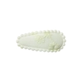 Cream fabric BB hair clip with floral embroidery and scalloped edges for children - Light Yellow Embroidered (25)
