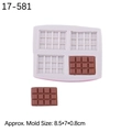 Light purple silicone mold for wafer chocolate and cookies with four rectangular cavities - 1# Grey Chocolate Bar Shape