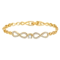 Eleganter vergoldeter Unendlichkeits-Gliederarmband mit funkelndem Zirkon-Besatz - Gold Unendlichkeit