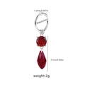Stainless steel hoop earring with red zircon pendants and dimension measurements - Red (NR24111601-2)