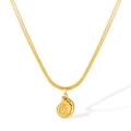 Collana con ciondolo a conchiglia dorata da donna con catena snake in acciaio inox - Collana conchiglia oro