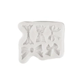 Weiße Silikonform mit verschiedenen Schleifen-Motiven für Fondant- und Kunstharz-DIY - Nr. 4 (15-213) / Grau