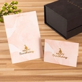 Pink marble style birthday cards set with gold foil Happy Birthday text and gift box - 15 Happy Birthday Pink Marble