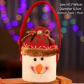 Christmas snowman candy bag with red knit top and plush base for holiday gifts - 15*9cm / Snowman Style (Plush Trim)