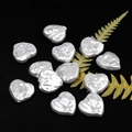 White heart-shaped ABS imitation pearl beads with irregular texture for DIY jewelry - Heart Shape Style (14mm*14mm)