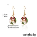 Christmas wreath earrings with red bow and bell, enamel finish, size 3.5cm by 1.4cm - Christmas Wreath Style (D1109)