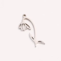 Silver stainless steel birth flower pendant with delicate snowdrop design for necklaces - January Silver