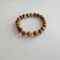 Natural landscape stone beaded bracelet with gold spacer beads in earth tones - Picture Jasper Bracelet 8MM