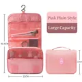 Pink hanging toiletry bag with waterproof compartments and mesh pockets for travel - Pink (Large Capacity Hanging Style)