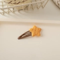 Detail of creative star-shaped cookie hair clip on a minimalist white ceramic tray - BB Clip Biscuit-Star