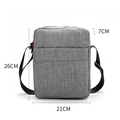Bolso bandolera gris de tela Oxford para hombre, dimensiones 26x21x7CM, estilo básico - Gris