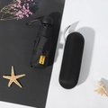 Compact black capsule umbrella with matching hardshell case and UPF 50+ sun protection - Thickened Black