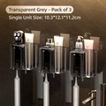 Wall-mounted bathroom organizer set with 3 grey translucent cups and storage slots - Set of 3 / Transparent Grey