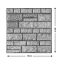 Self-adhesive 3D grey brick wall sticker in stone texture design with 30x30cm dimensions - 515-Grey Faux Stone