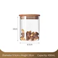 450mL glass kitchen storage jar with bamboo lid for snacks, 10cm high and 8.5cm wide - 450ml / Replacement Bamboo Lid / 8.5cm*10cm
