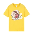 Yellow Happy Mother's Day T-shirt featuring a mother and child embrace illustration - Yellow 317