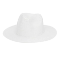 Cappello fedora in paglia intrecciata bianco puro per protezione solare e viaggi eleganti - Bianco