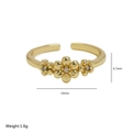 Anillo abierto bañado en oro de 18k con margaritas y brillantes circonitas - Estilo de Margaritas una al Lado de la Otra (FR40790204)