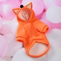 Felpa arancione con cappuccio a forma di volpe per piccoli cani e gatti con pile caldo - XS / Volpe Arancione