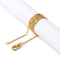 DIY golden snake chain jewelry with lobster clasp attachment on white cylinder - 43cm / Gold Flattened Chain