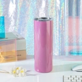 Gobelet moderne 20oz en acier inoxydable rose pailleté avec couvercle clair - 20oz / Peinture Arc-en-ciel - Rose Rouge