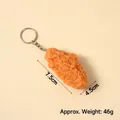 Realistic fried chicken nugget keychain made of resin for creative food bag accessories - New Light Color Fried Chicken Wing (With Keychain)