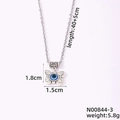 Silberne Schmetterling Kette mit blauem Evil Eye Anhänger und 40 plus 5cm Boxkette - Schmetterling Design