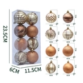 Set di 6 palline di Natale oro e bronzo con finiture glitterate e opache - Marrone Dorato