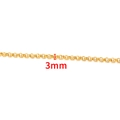 3mm wide golden stainless steel rolo chain necklace and bracelet DIY link component - Pearl Link Chain / 3mm / Vacuum 18K Gold