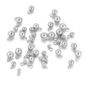 Macro view of polished silver stainless steel round beads with rings in various sizes - Polished Smooth Style / 3mm / Steel