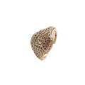 Anillo de sello hip hop para hombre en oro con micro pavé de circonitas y piedra cuadrada - Abierto Ajustable / Blanco