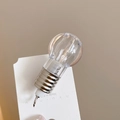 Schattige transparante sleutelhanger in lampvorm met zilveren metalen voet op kaart - 4# Gloeilamp