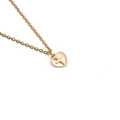 Collana in acciaio inossidabile dorato con ciondolo a cuore e croce su fondo bianco - Oro
