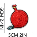 Close-up of fire hydrant embroidery patch with dimensions 6cm x 5cm shown in macro detail - No.7-Fire Hose Reel