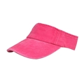 Adjustable bright pink washed cotton sun visor hat for outdoor sports and sun protection - Rose Red