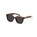 Retro square tortoiseshell sunglasses with dark lenses and silver star metal accents - Tortoiseshell Grey Lens