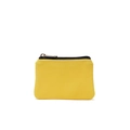 Minimalist bright yellow canvas coin purse with durable high-density fabric texture - Mango Yellow