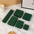 Deep green drawer jewelry gift box set in six sizes with matte finish and black ribbon pull - Green; 21*4*3cm