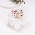Detailed macro view of white artificial orchid petals with realistic texture and silk finish - Off White
