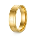 Bague de 6mm en acier titane doré avec gravure minimaliste de chiffres romains - US 6 / Doré