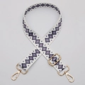 Adjustable wide shoulder strap with purple ethnic pattern and gold metal hooks - No. 620 Gold Hook