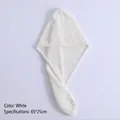 White microfiber waffle weave hair towel wrap with button closure size 65x25cm - Pineapple Grid / 25*65cm / White