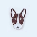 Spilla smaltata Bull Terrier carina in marrone e bianco per borse e cappelli - 18-Bull Terrier Marrone Scuro