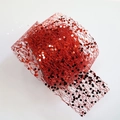 Sparkling red sequin mesh ribbon roll for festive Christmas gift wrapping and floral crafts - 5CM Red Mesh Sequins Length 9m