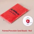 3mm red baked porcelain glass seed beads with 1mm hole in a bulk packaging bag - Red 3mm