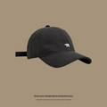 Retro black cotton baseball cap featuring a white polar bear embroidery on the side - Little Bear Embroidery - Black