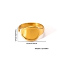 Detailed size chart of irregular 18k gold plated stainless steel ring with dimensions - BJGR0145-Organic Round Disc